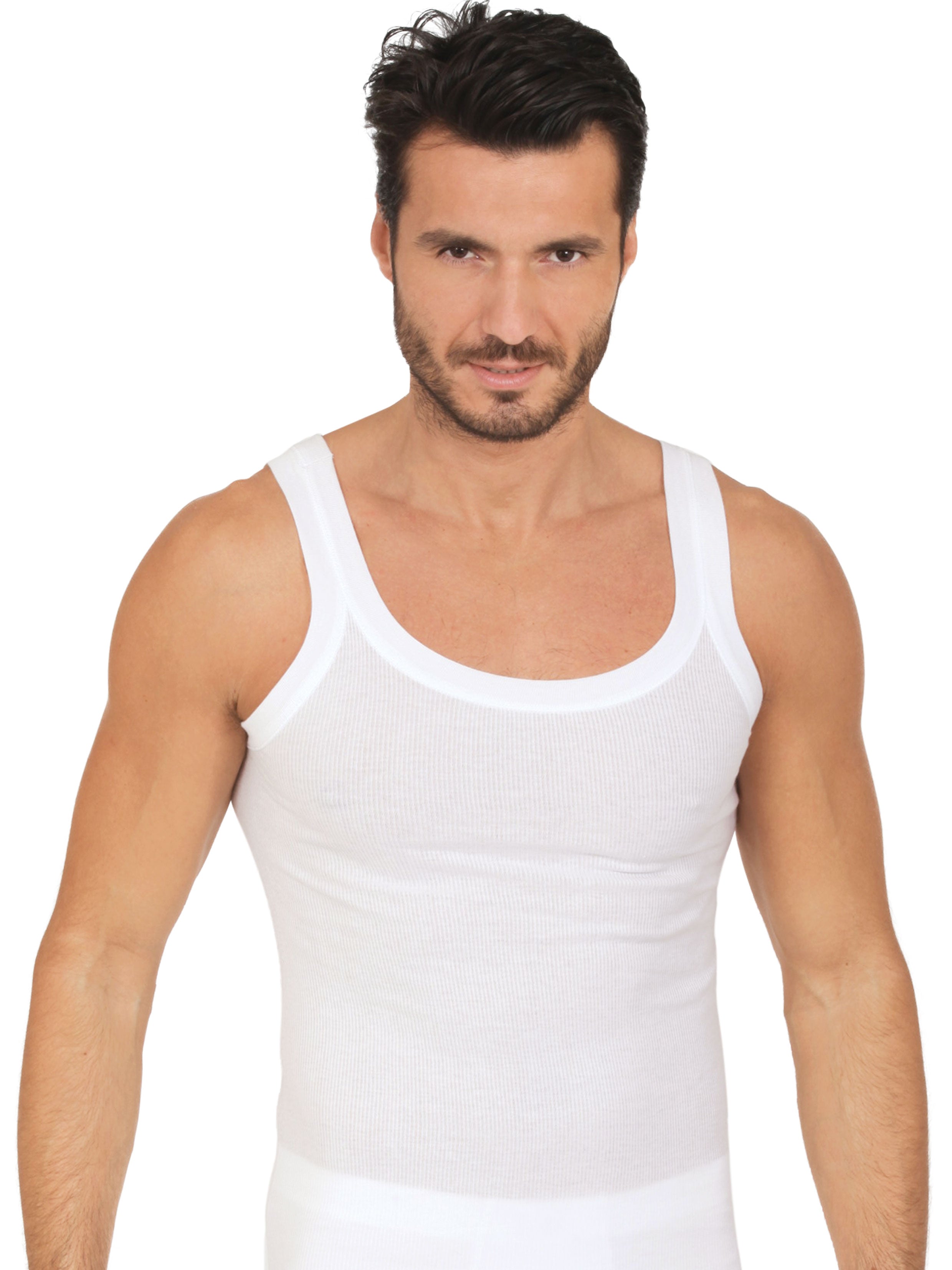 MaRe Luxury Italian Underwear 100% Mako Cotton Men's Sleeveless Shirt Muscle Tank Top. Proudly Made in Italy (3221/3250)