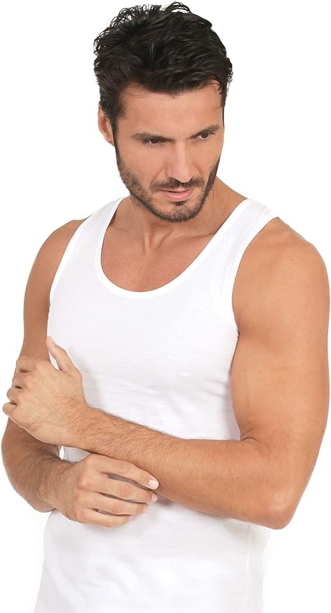 MaRe Luxury Italian Underwear 100% Mako Cotton Men's Sleeveless Shirt. Proudly Made in Italy.