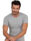 BASIC COTTON Free Spirit Premium Quality Brushed Cotton Men's V-Neck T-Shirt Made in Italy
