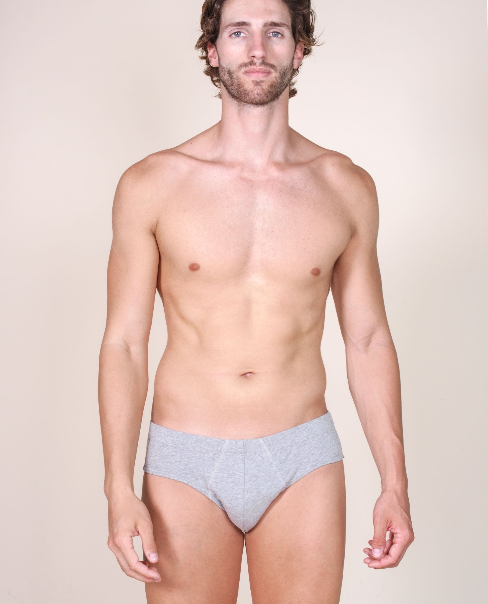 BASIC COTTON Premium Quality Italian Underwear Cotton Men's Briefs Without Fly. Proudly Made in Italy (983)