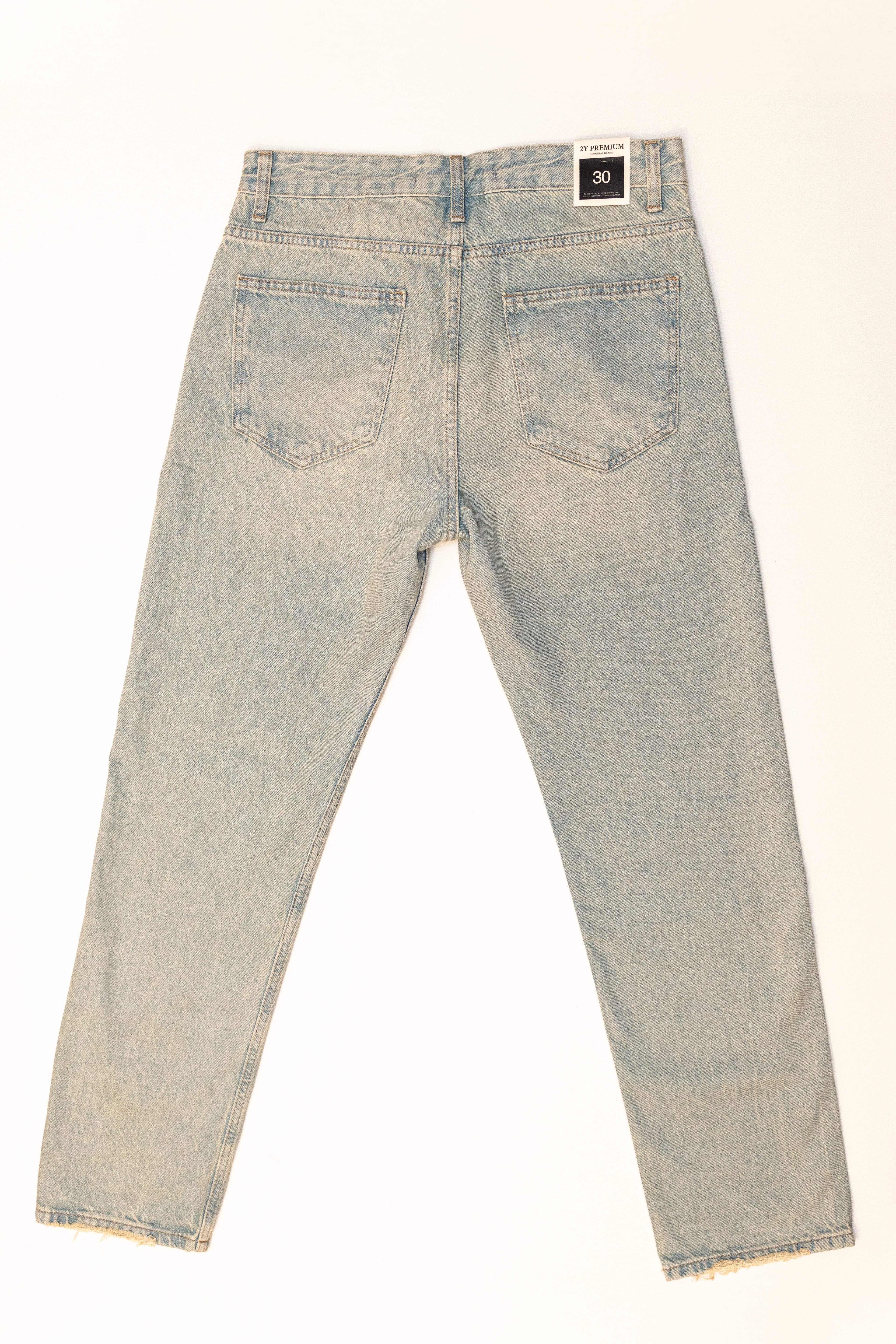 Light-Wash Straight Denim