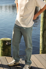 Light-Wash Straight Denim