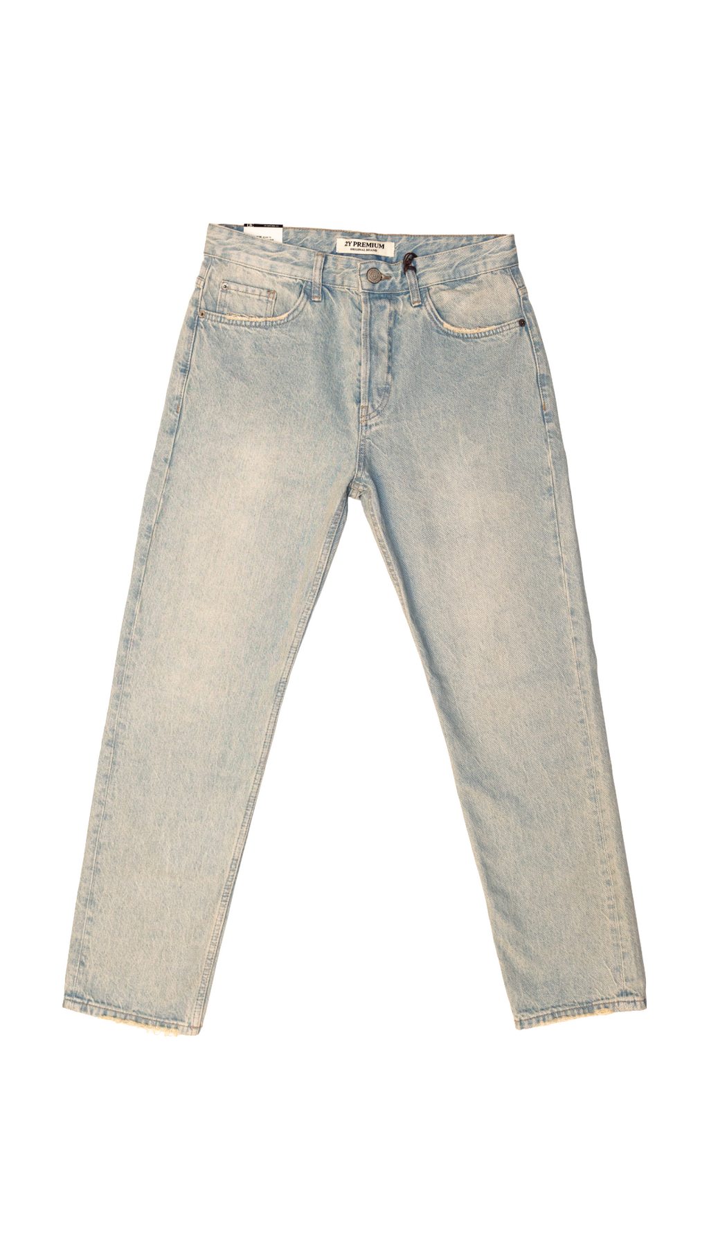 Light-Wash Straight Denim